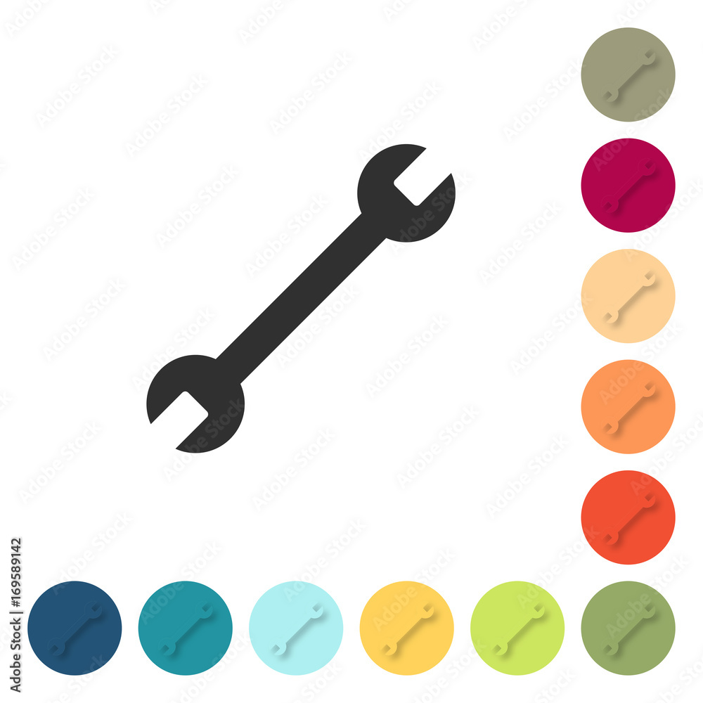 Farbige Buttons - Schraubenschlüssel Optionen Farbige Buttons - Schraubenschlüssel Optionen