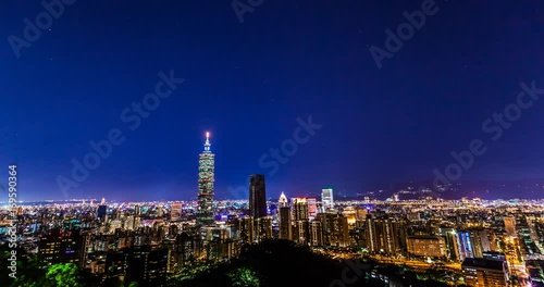 Wallpaper Mural Beautiful nightview timelapse, taipei 101  Taiwan city skyline Torontodigital.ca