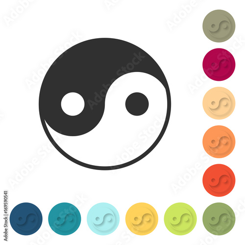 Farbige Buttons - Yin-Yang