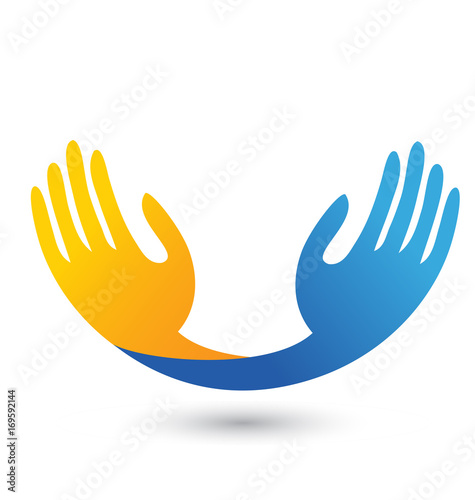 Hopeful hands caring business icon logo