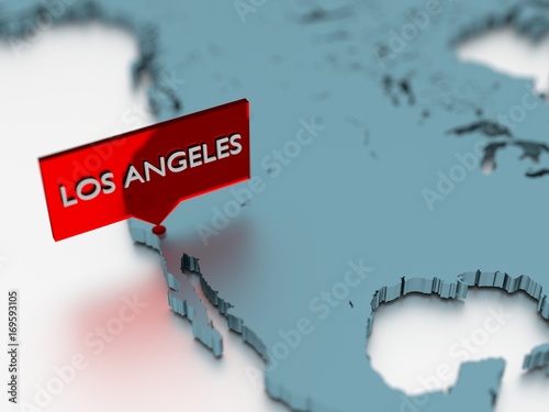 3d world map sticker - City of Los Angeles