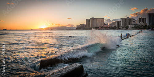 Famous Waikiki Beach, O'ahu, Hawaii