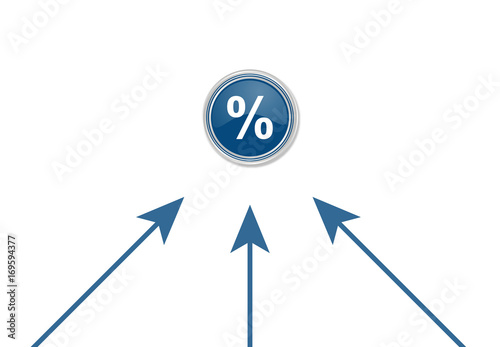 Pfeile zeigen auf Button - Rabatt-Symbol