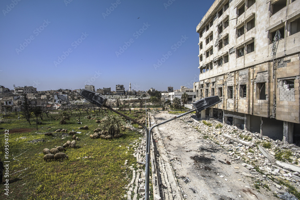 ville d'Alep détruite, syrie