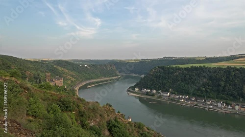 Wallpaper Mural Castle Katz and Loreley at the river Rhine -time lapse Torontodigital.ca
