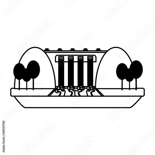 Dam icon save energy power and eco theme Isolated design Vector illustration photo