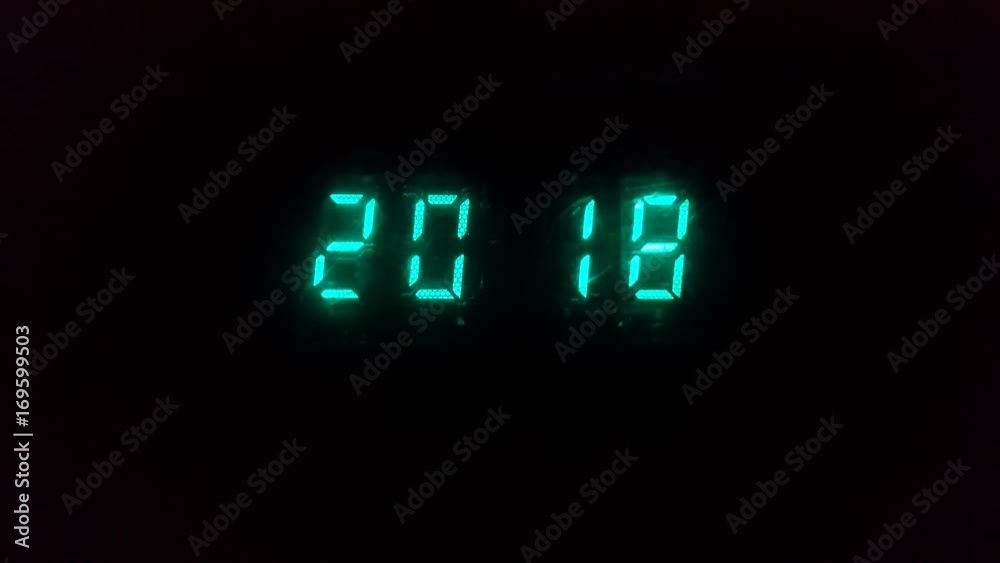 2017-2018. New Year concept. Set of digital countdown timer. Flip number counter template for 2017-2018 countdown.