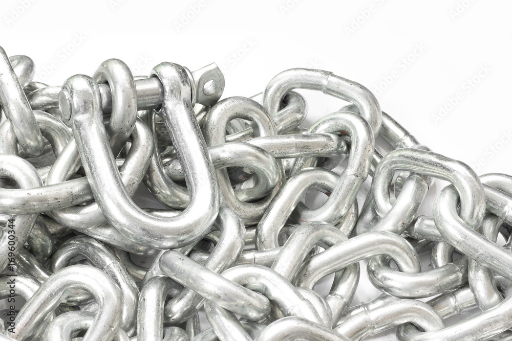 Metal chain on white bacground. Metal chain on white bacground.