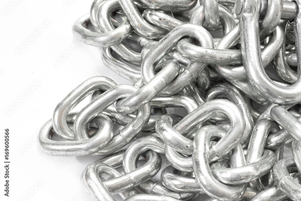 Metal chain on white bacground. Metal chain on white bacground.