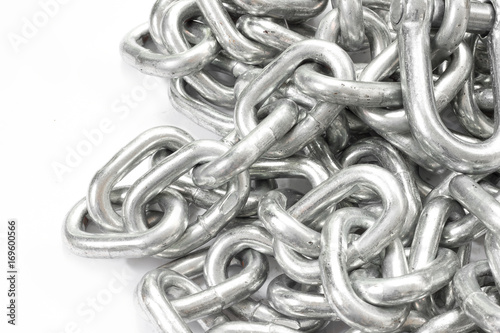 Metal chain on white bacground.