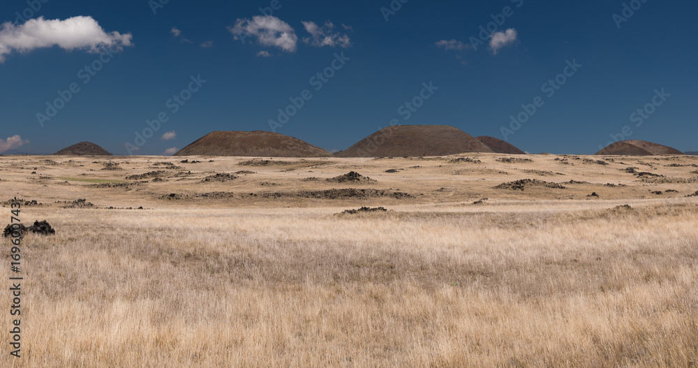 Craters at the elevated plane between Mauna Kea and Mauna Loa, Big Island, Hawaii