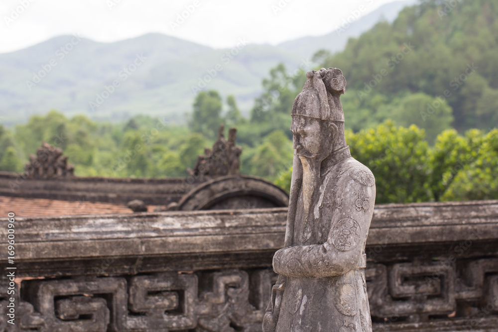 chinese statue in Khai Dinh tomb in Hue