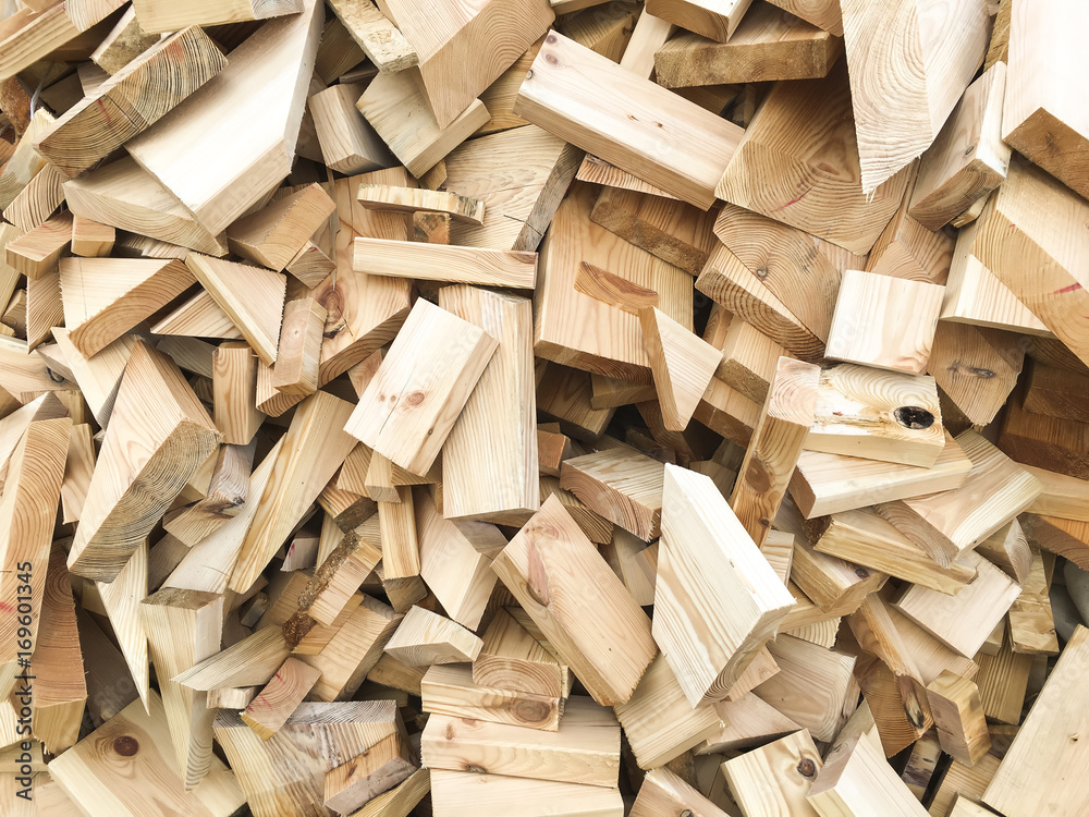 piece of woods, incurred during construction of the house in technologi skeletal, lying on the stack piece of woods, incurred during construction of the house in technologi skeletal, lying on the stack