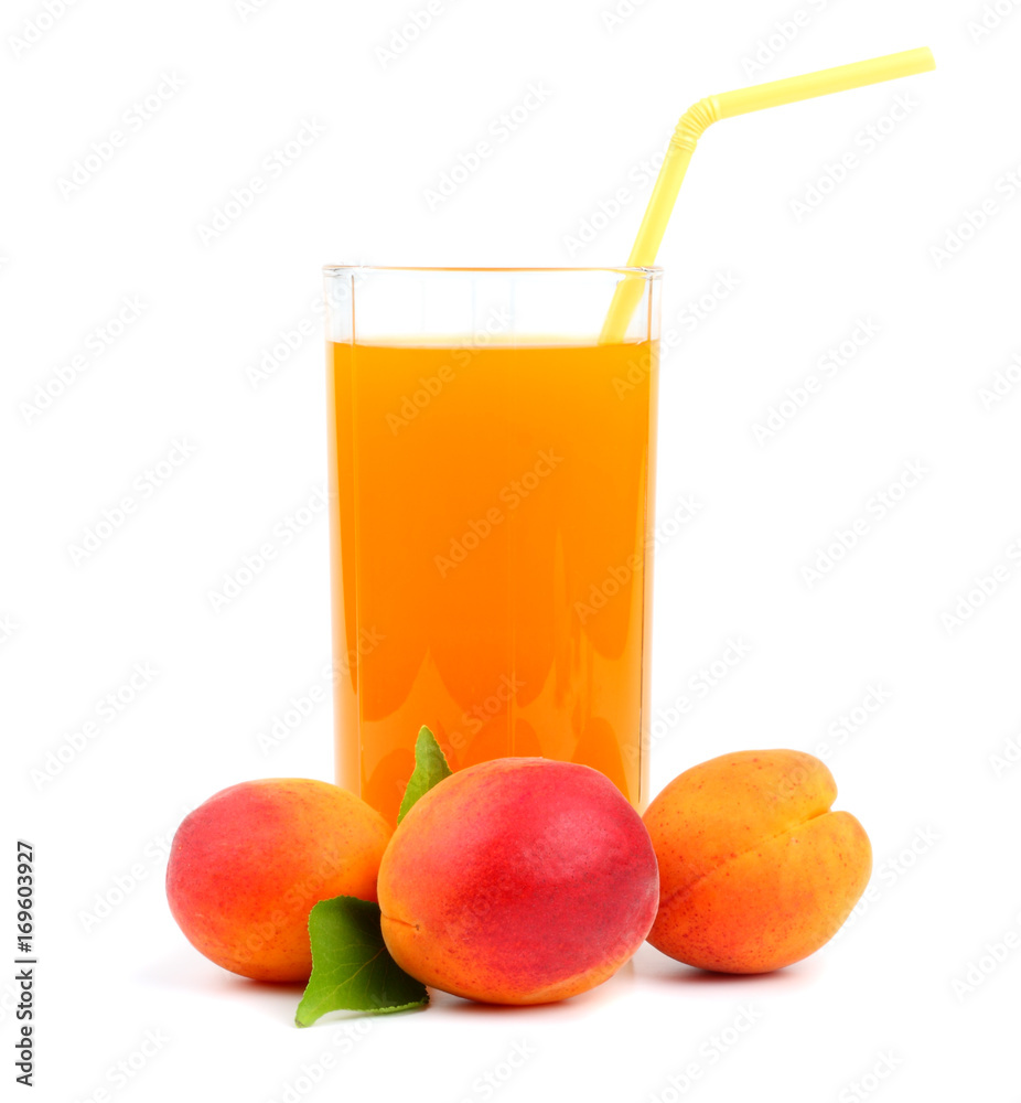 apricot juice isolated on white background apricot juice isolated on white background