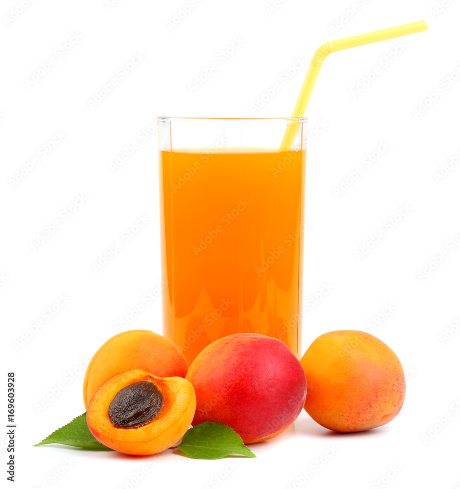 apricot juice isolated on white background apricot juice isolated on white background