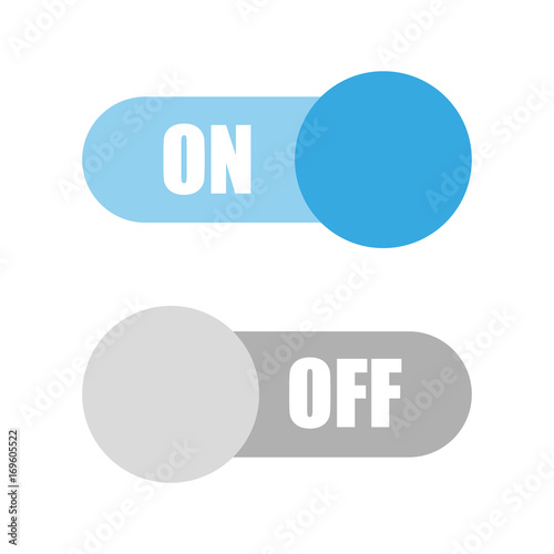 Flat icon On and Off Toggle switch button vector format
