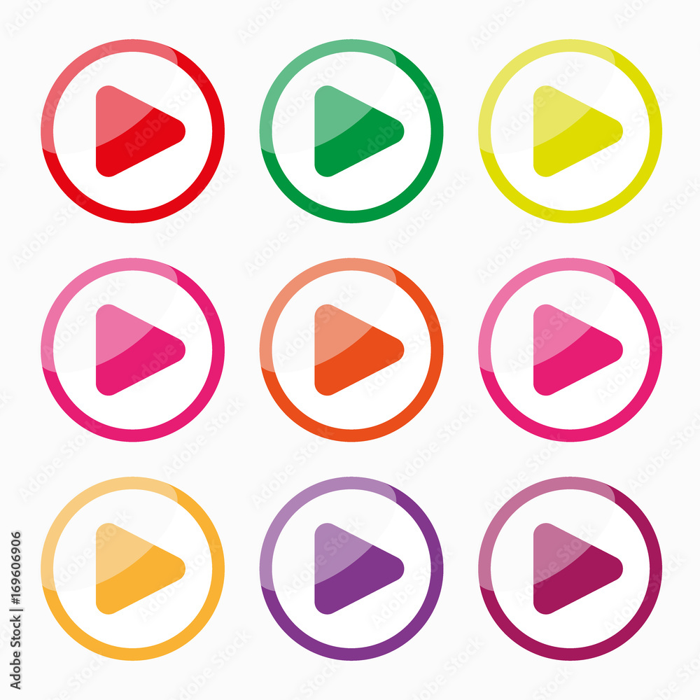 Illustration of play button on white background. Illustration of play button on white background.