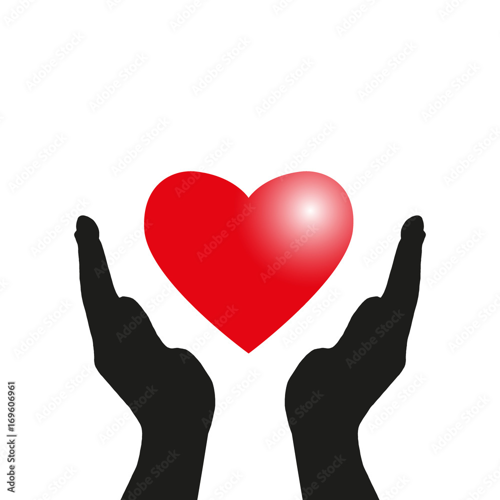 hands holding heart art vector hands holding heart art vector