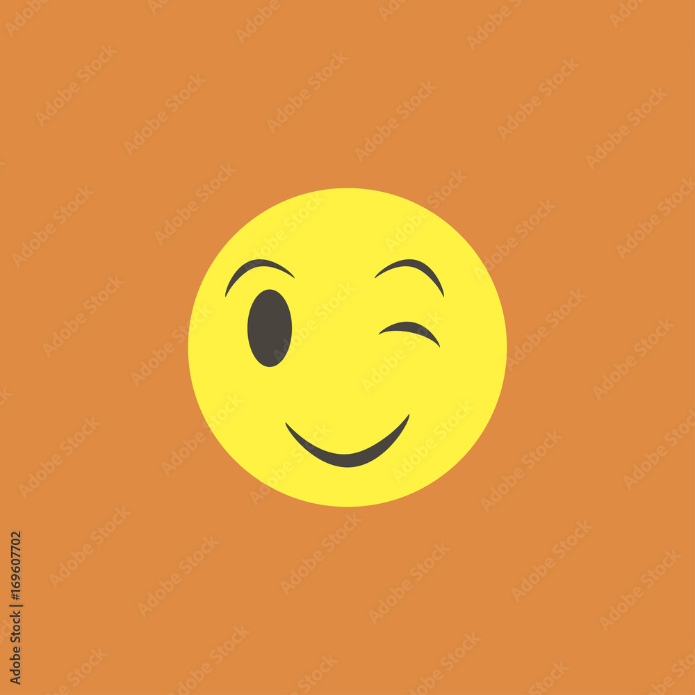 Winking smiley icon. flat design Winking smiley icon. flat design