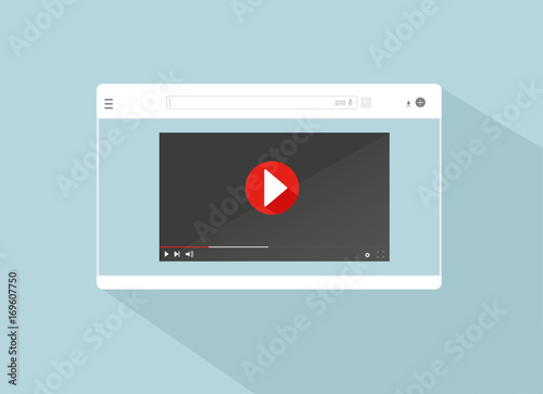 Red Play Vector Logo Button.youtube Flat Social Media icon Background window Sign Download