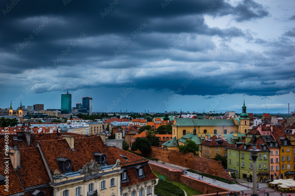Rain clouds over Warsaw, Poland