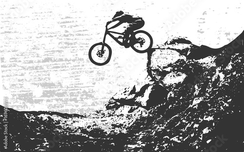 Fototapeta Naklejka Na Ścianę i Meble -  Bicylce beckground. Downhill, freeride, mtb. Vector 