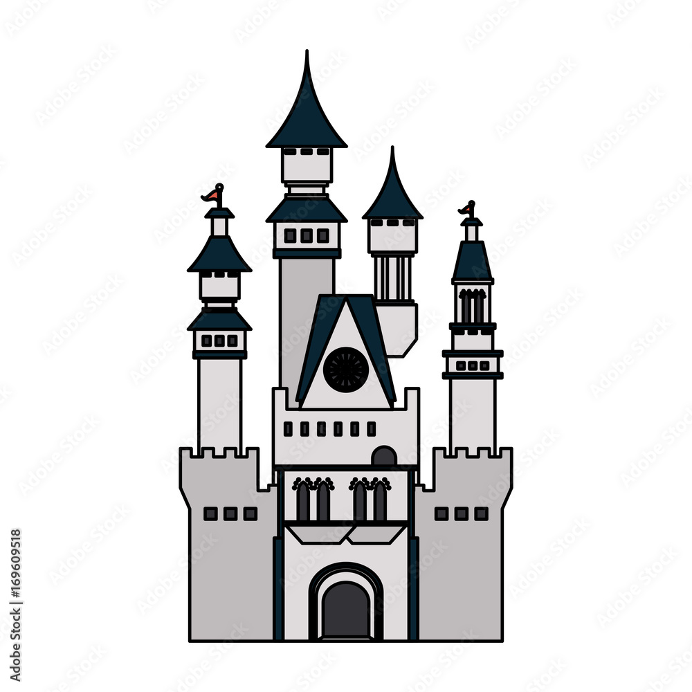 Obraz premium big white castle icon image vector illustration design 