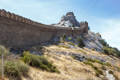 Ancient Genoese fortress in the city of Sudak  Crimea.