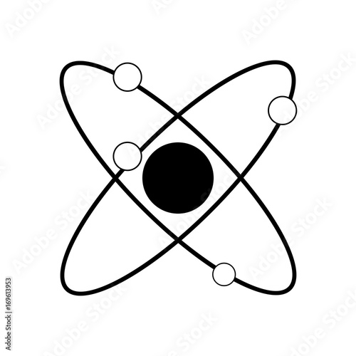 atom representation icon image vector illustration design black and white