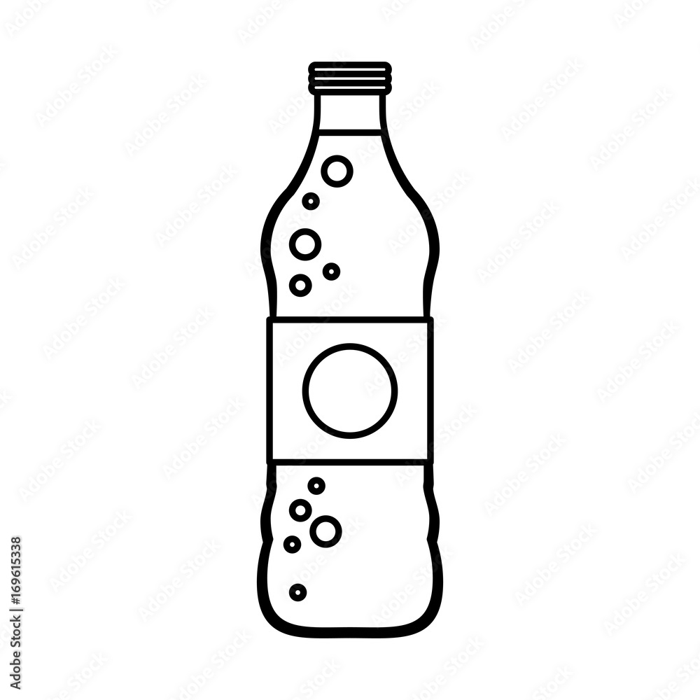 soda bottle with blank label icon image vector illustration design black line soda bottle with blank label icon image vector illustration design black line