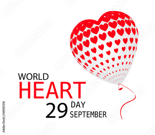 World heart day September 29 vector.