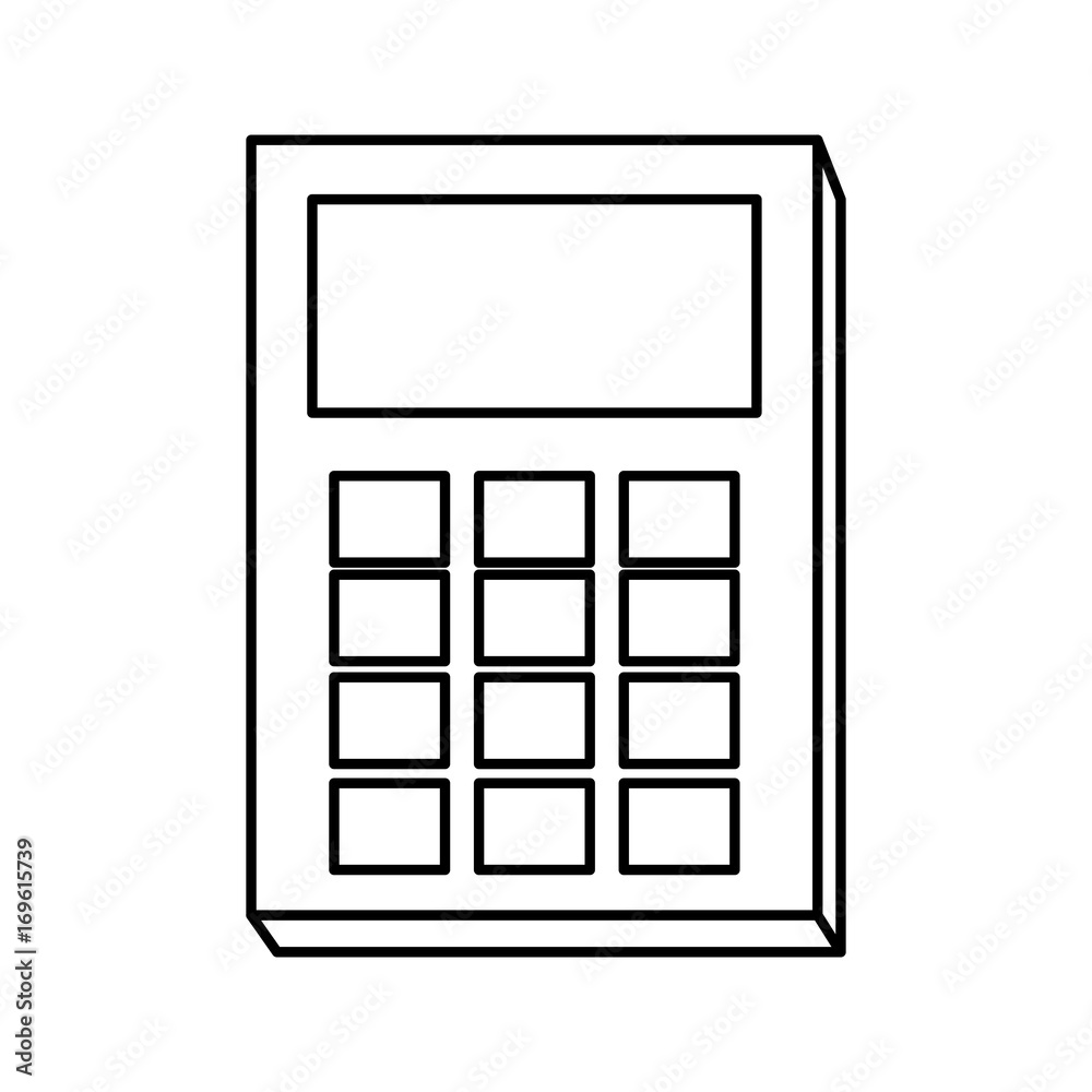 calculator with blank keys icon image vector illustration design black line calculator with blank keys icon image vector illustration design black line