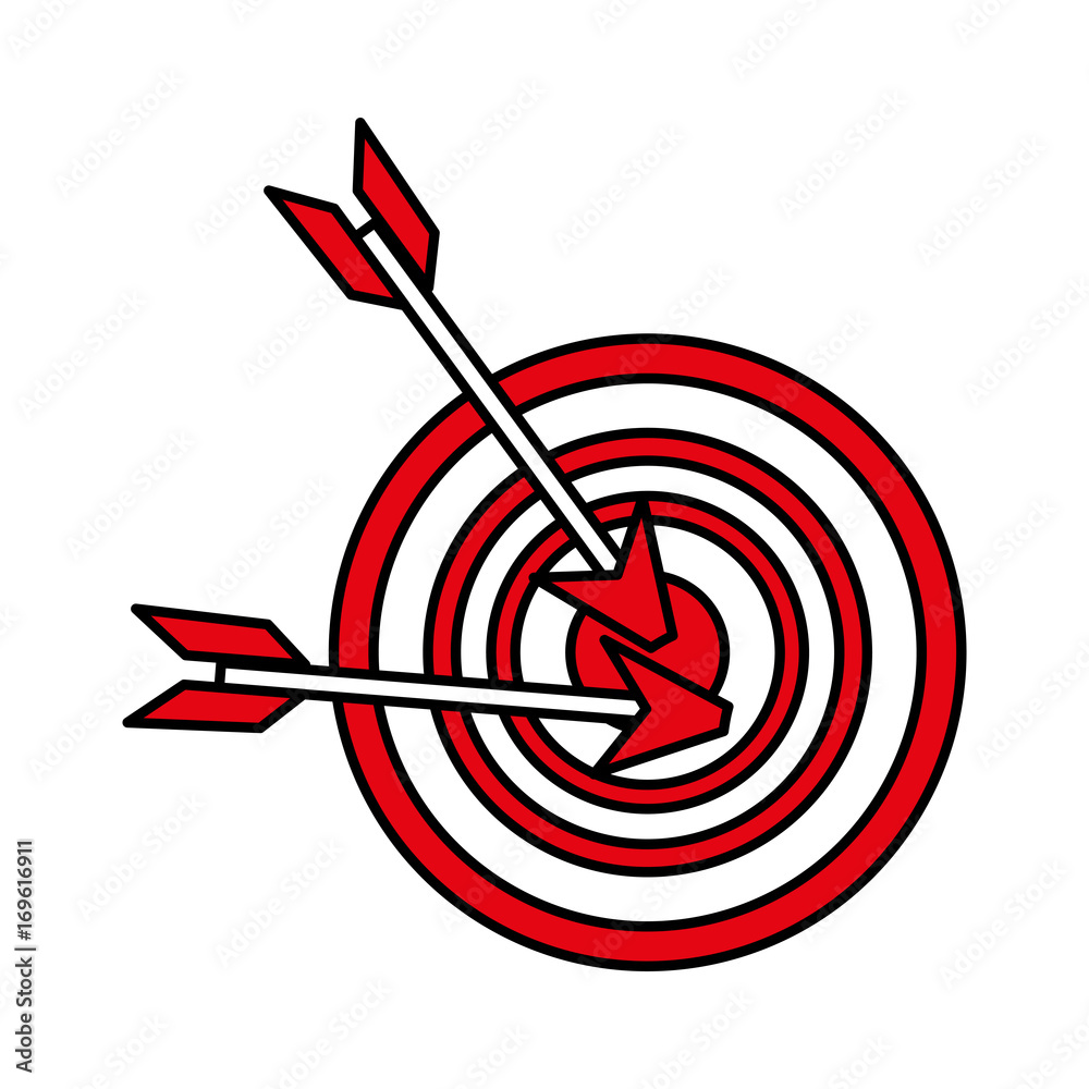 two darts on bullseye icon image vector illustration design two darts on bullseye icon image vector illustration design