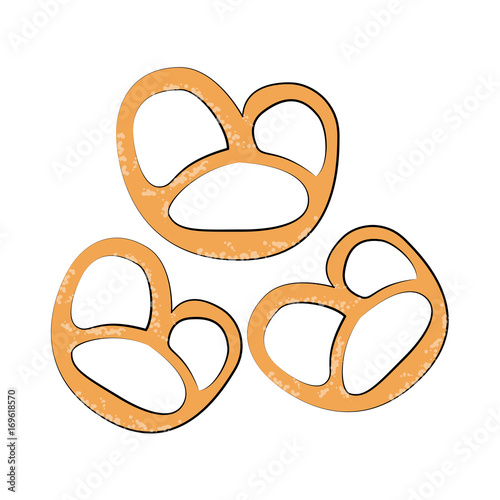 pretzels pastry icon image vector illustration design 