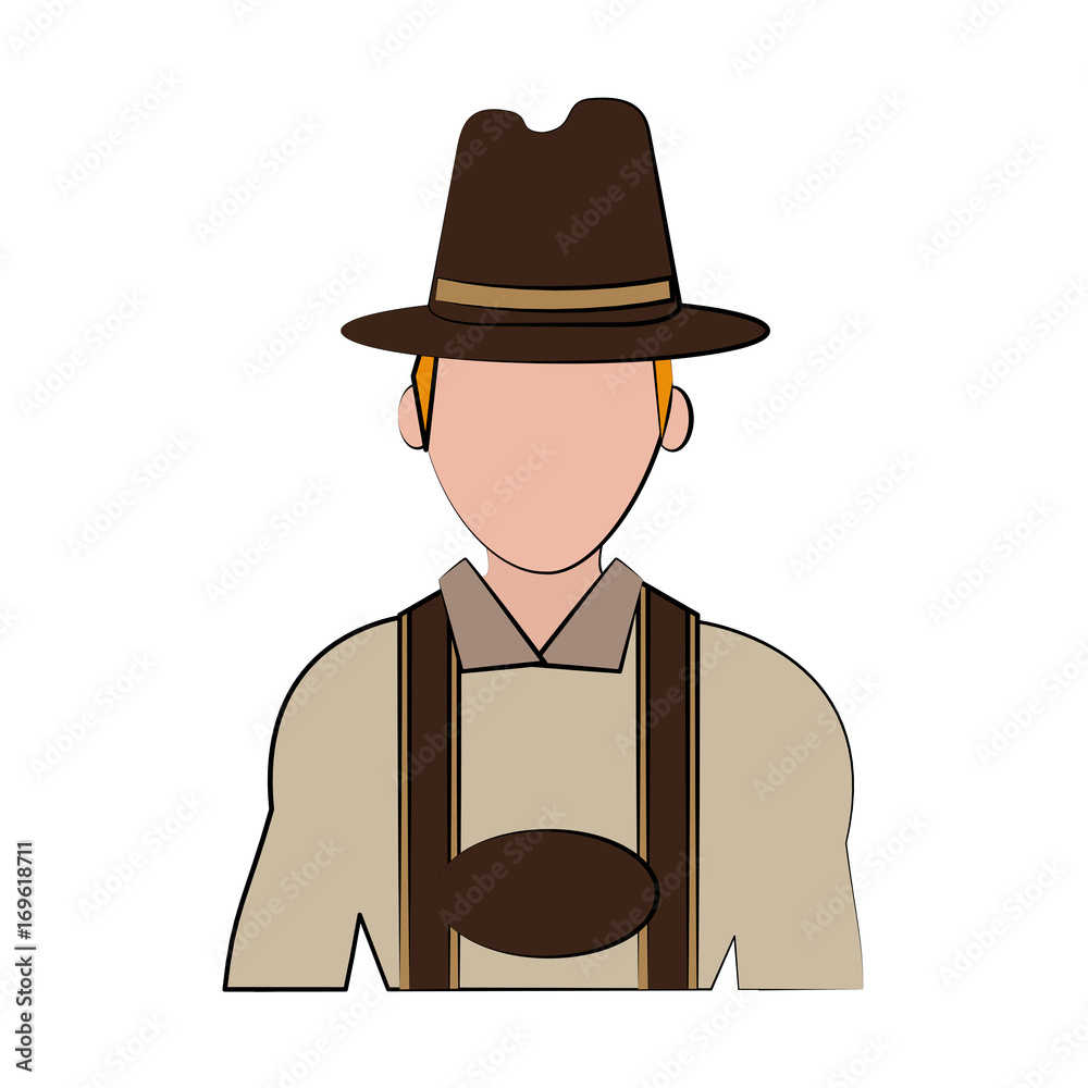 man avatar in traditional clothing bavarian culture germany related icon image vector illustration design 