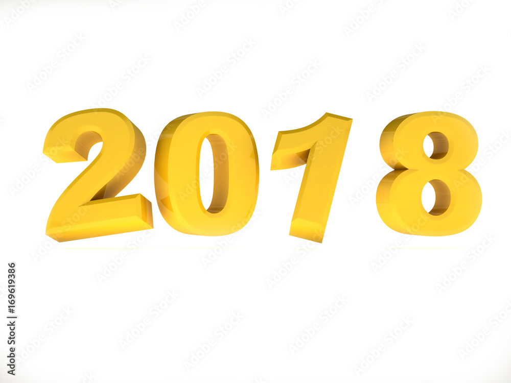year yellow design 3d render 2018 year yellow design 3d render 2018