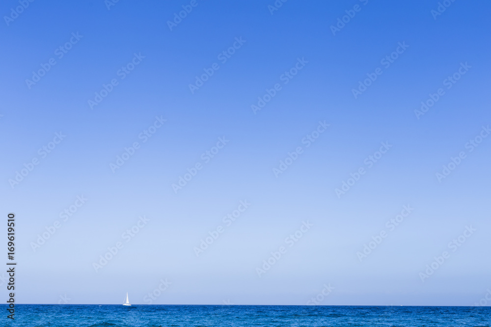 Sailing boat in the sea. panoramic view. Holidays. summer