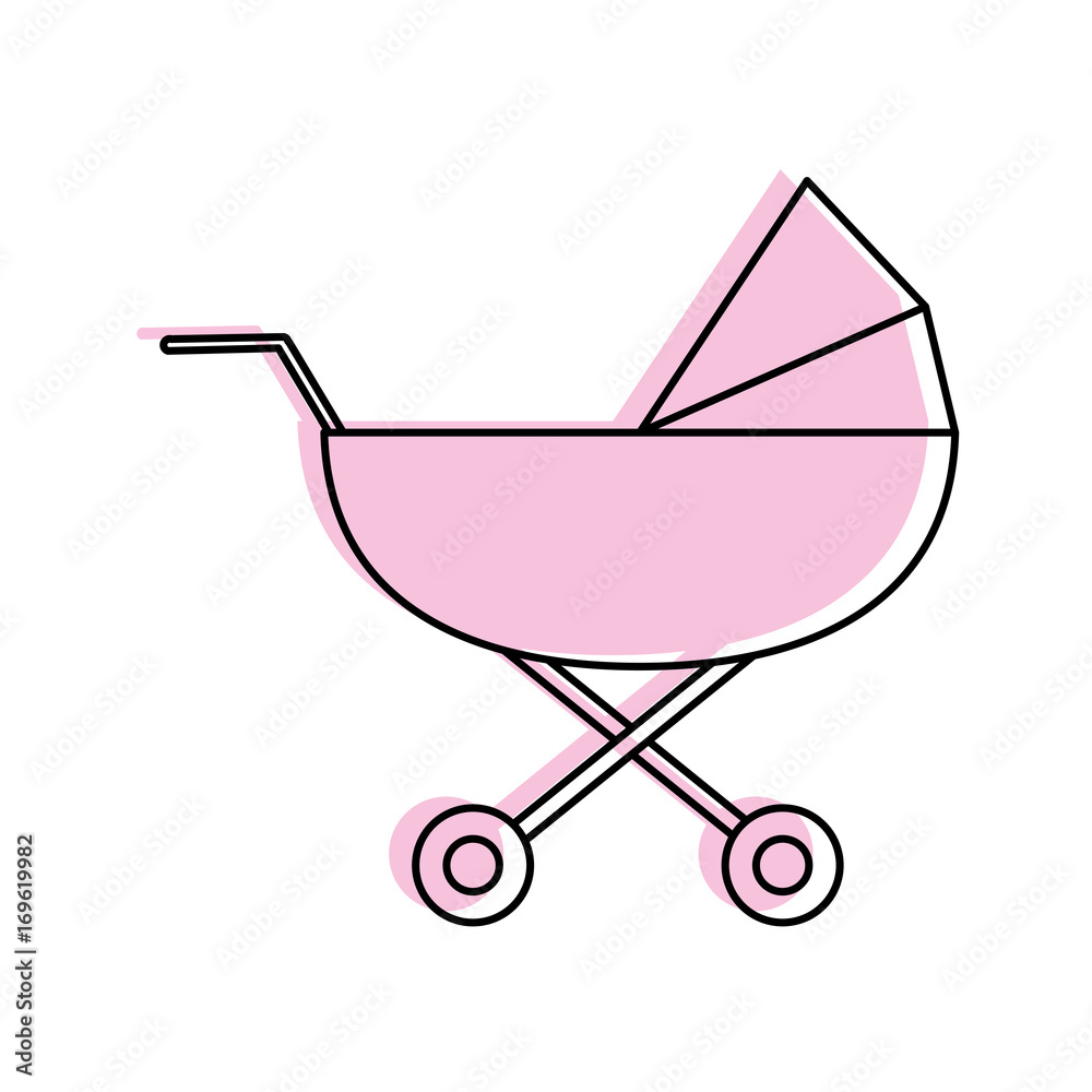 stroller baby related icon image vector illustration design pink color stroller baby related icon image vector illustration design pink color