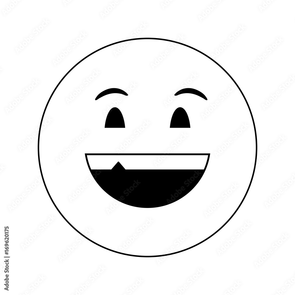 happy grin emoji instant messaging icon image vector illustration design black and white happy grin emoji instant messaging icon image vector illustration design black and white
