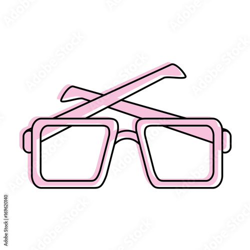 squared sunglasses icon image vector illustration design  pink color
