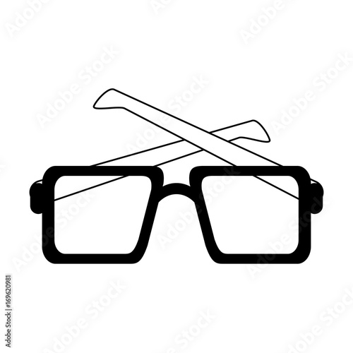 squared sunglasses icon image vector illustration design  black and white