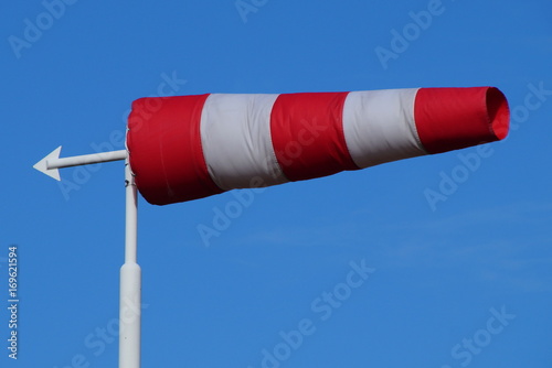 Red and white windsock - straight wind vane