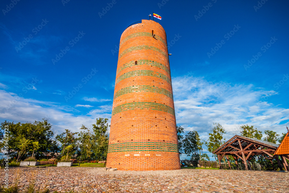 Klimek Tower. Observatory tower at the castle ruins. Grudziadz, Poland