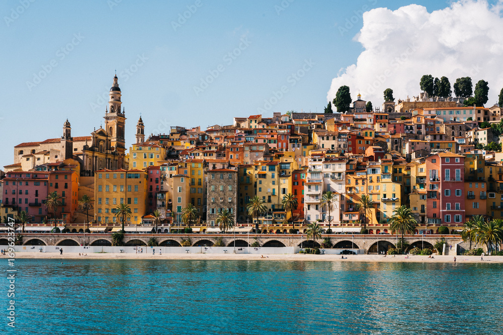 Colorful buildings on turquoise water France