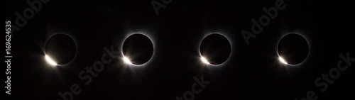 Four versions of the diamond ring phase of solar eclipse Salem, Oregon 2017
