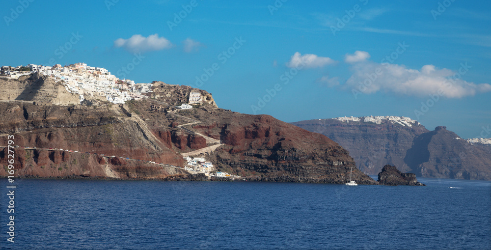 Santorini - The Oia (Ia) on the cliffs of calera.