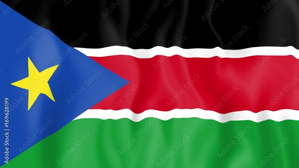 Animated flag of South Sudan in slow motion Animated flag of South Sudan in slow motion
