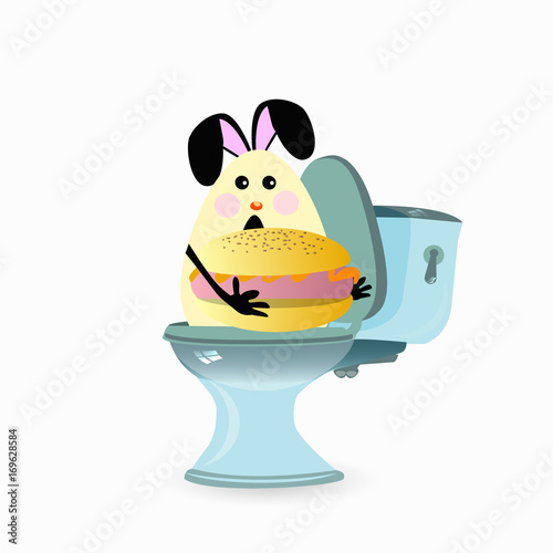 Constipation concept. Funny and funny