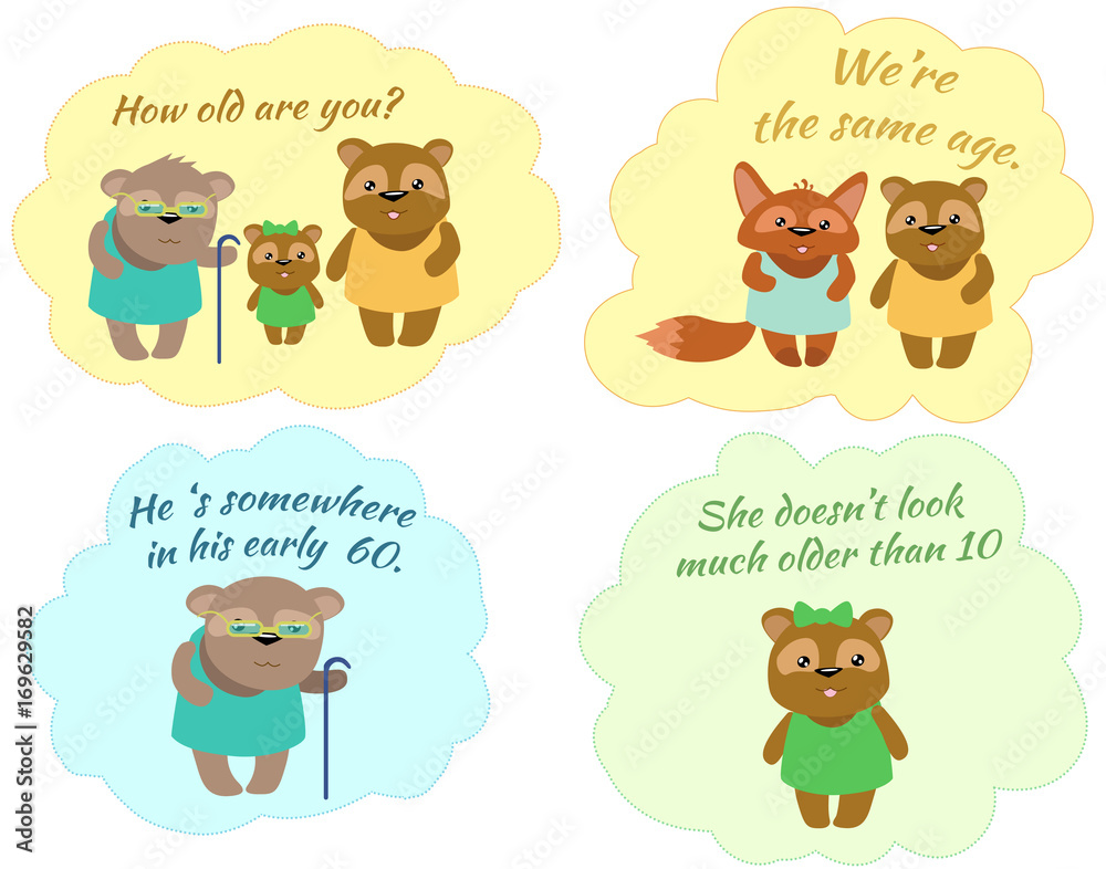 Obraz premium Set stickers Tonny How old