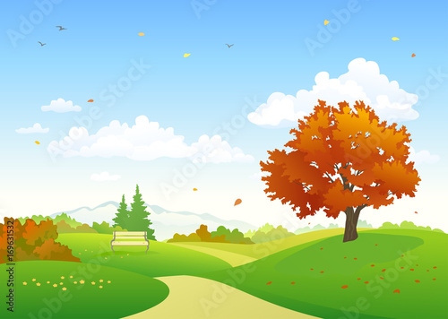 Autumn park scenery